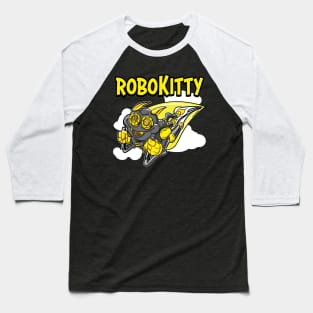 Robo Kitty rocketing through the sky Baseball T-Shirt